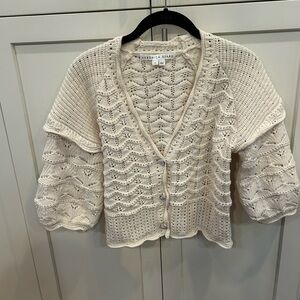 Veronica Beard Cream Textured Cardigan